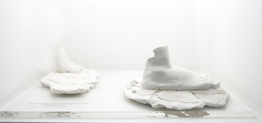 El último paso. Porcelana sobre metacrilato. 50 x 80 cm.