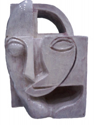 Abstracción de la sección áurea de la Gioconda. Cerámica esmaltada. 30 x 18 x 18 cm.