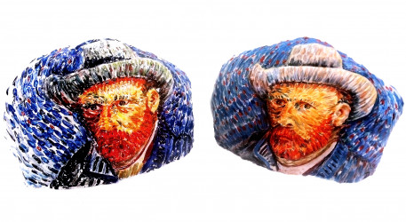 Van pop vs Van oil.
Cerámica esmaltada y cerámica pintada al óleo.
40 x 28 cm cada relieve.